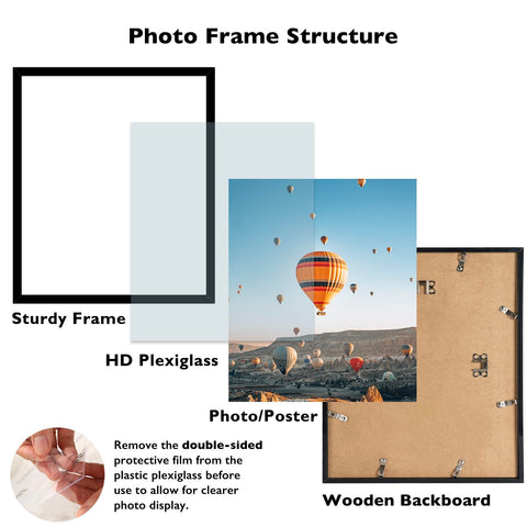 JCJMY 16x18 black frame angle view shows sleek design and depth.