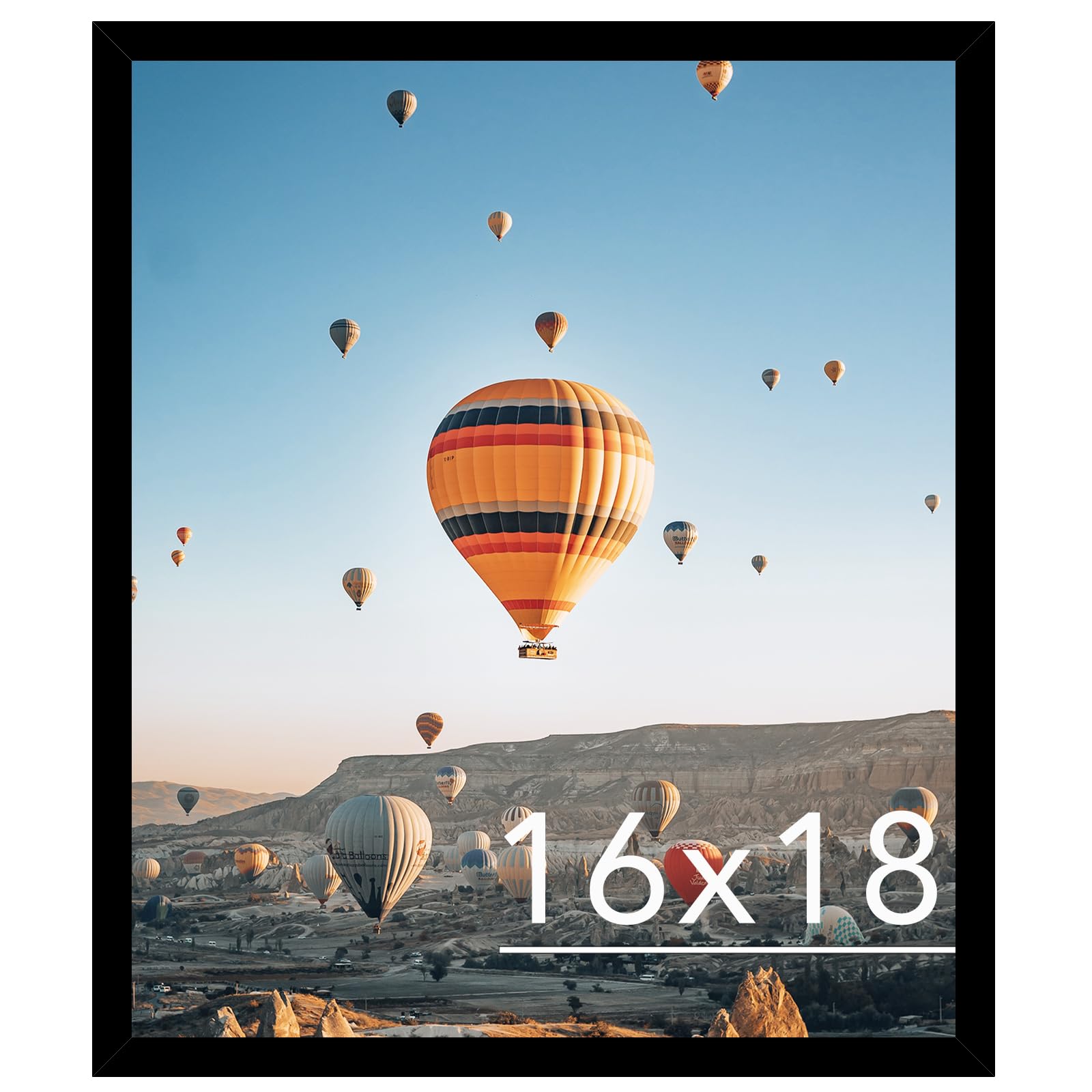JCJMY 16x18 black frame front view for wall galleries enhances home decor.