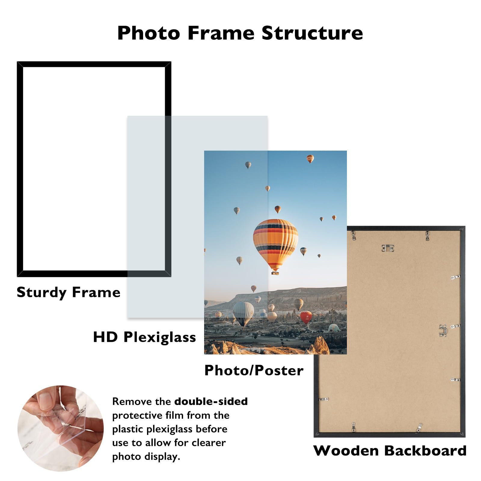 JCJMY 16x24 frame back hanging demonstrates vertical or horizontal wall mounting