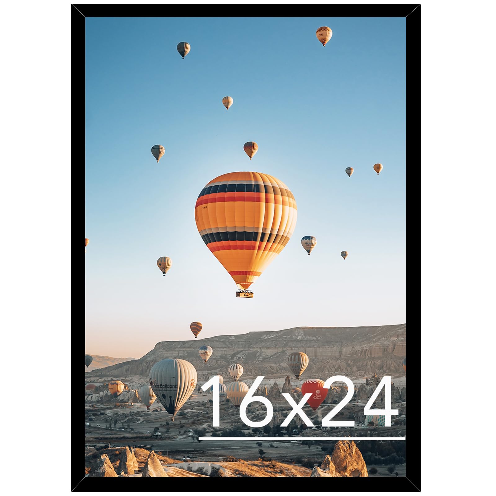 JCJMY 16x24 frame front view shows a sleek black border for posters