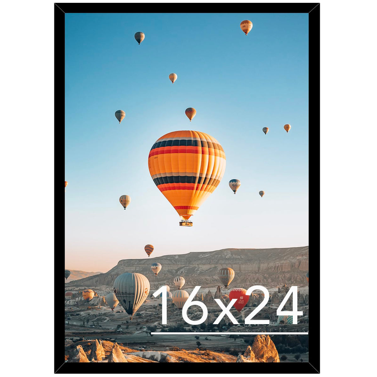 JCJMY 16x24 frame front view shows a sleek black border for posters