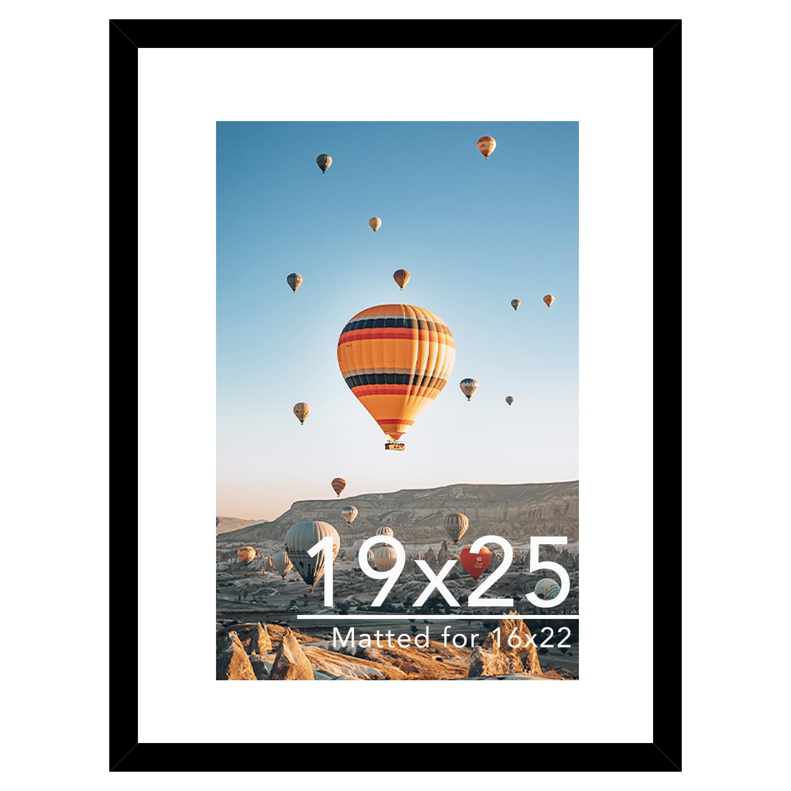 JCJMY 19x25 frame with mat securely displays 16x22 photos on a wall