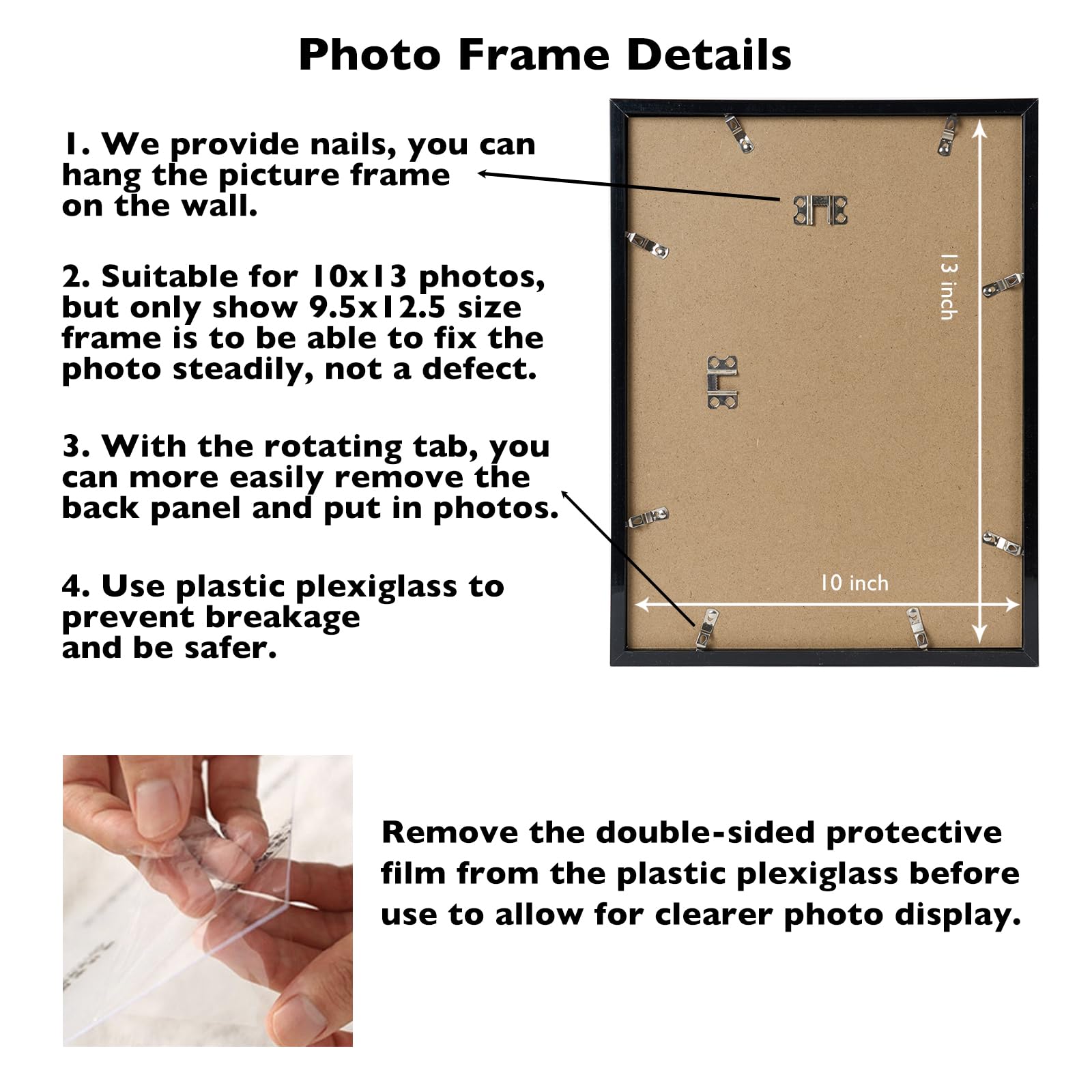 JCJMY 6-pack black frames ideal for bedrooms and offices.
