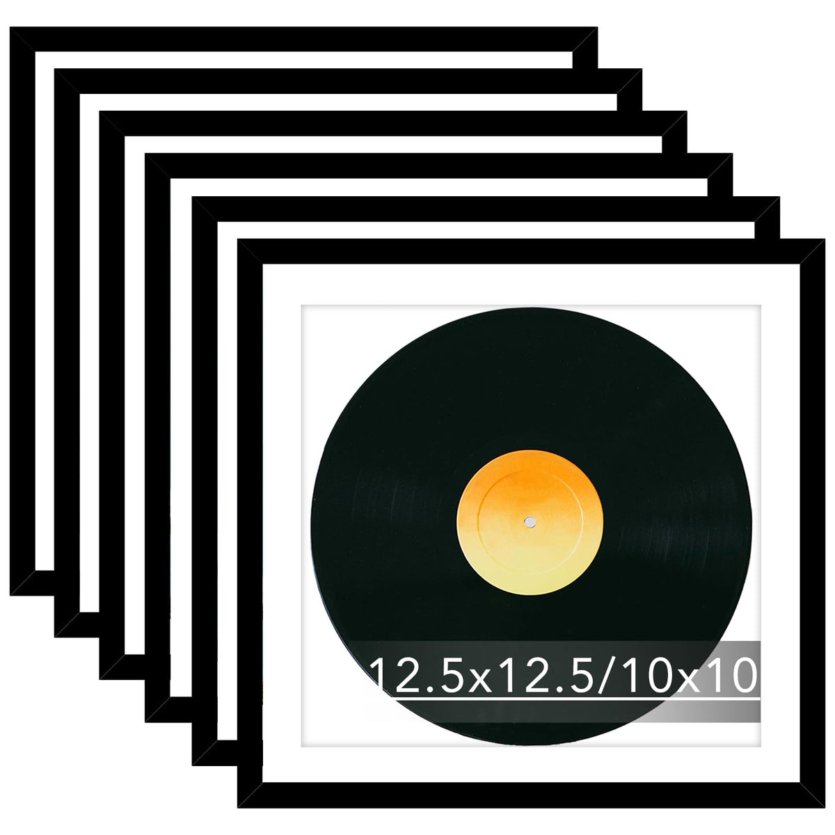 JCJMY 6-pack 12.5x12.5 frame with a 10x10 mat for vinyl album covers
