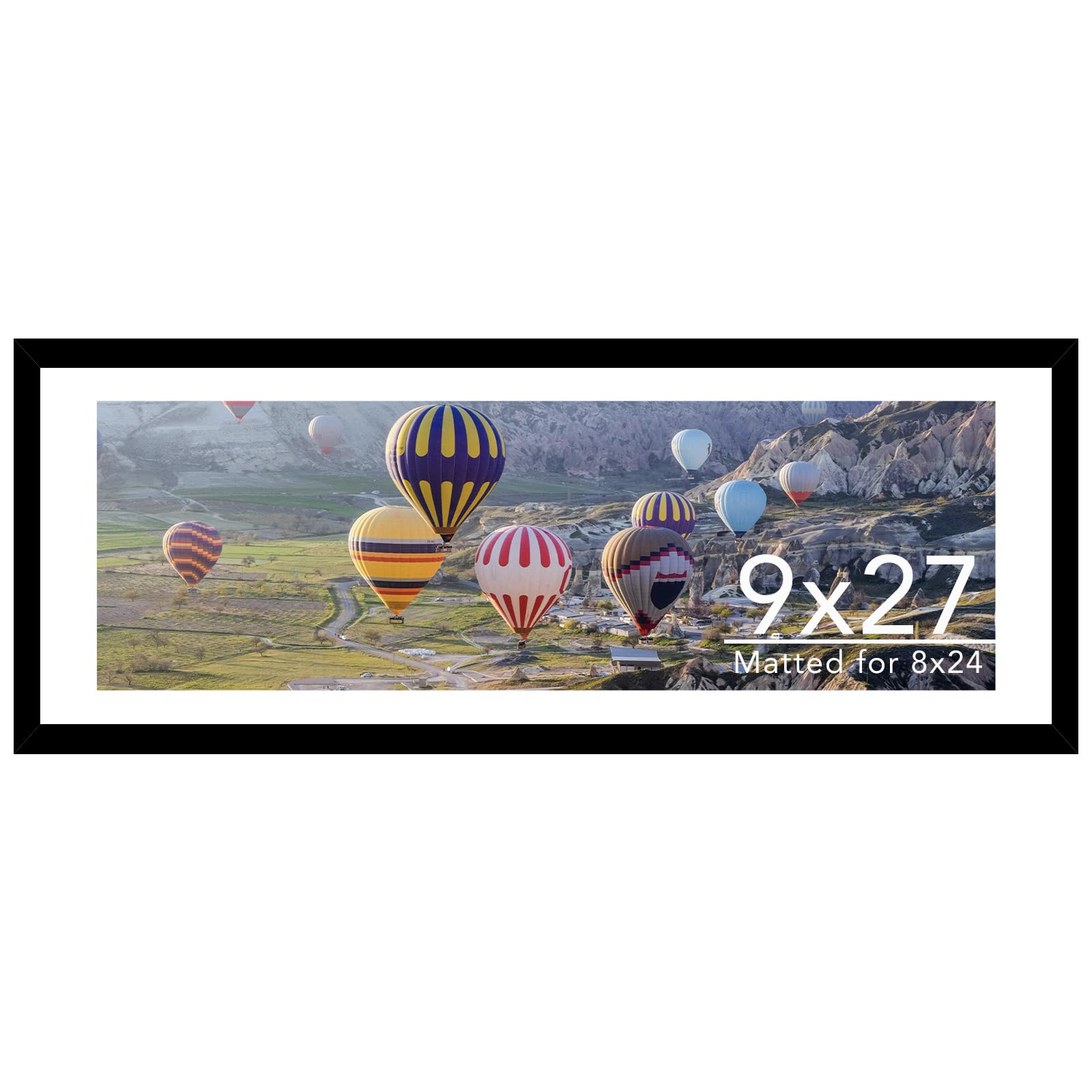 JCJMY 9x27 frame with 8x24 mat for a clean, professional photo display.