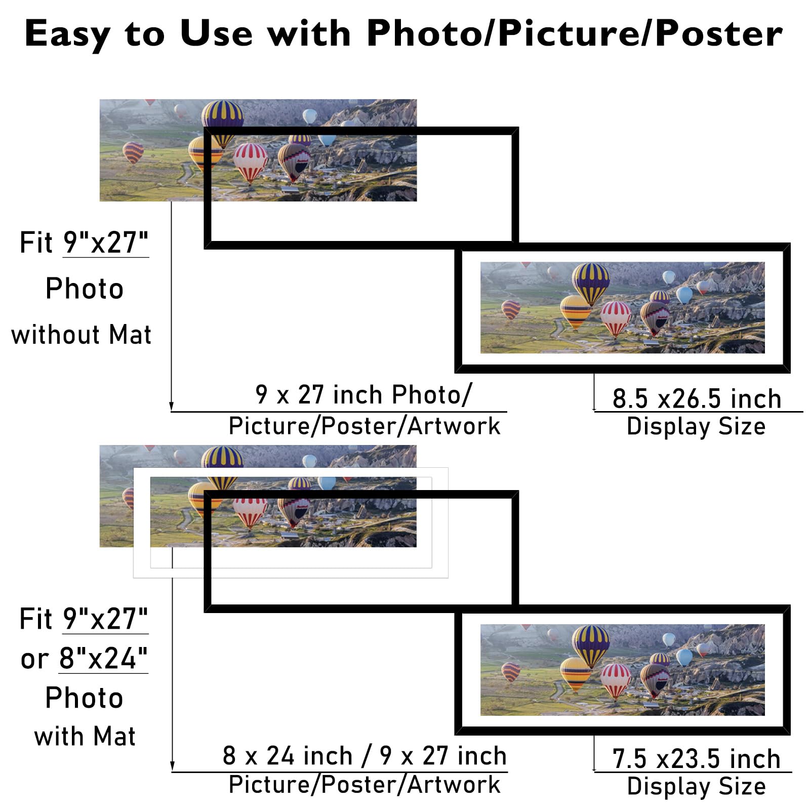 JCJMY black frame with plexiglass offers safe, shatter-free wall displays.