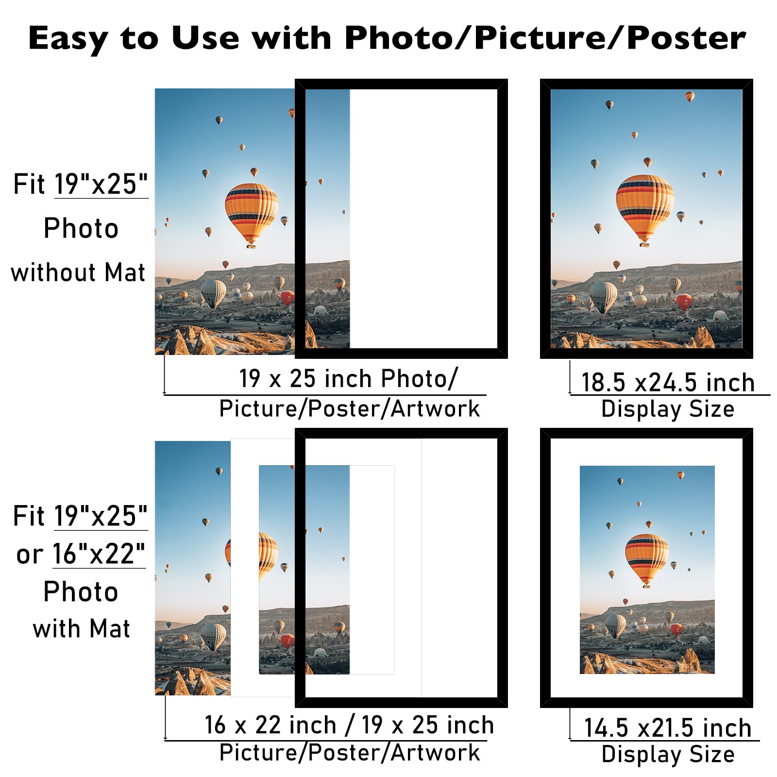 JCJMY frame with 16x22 mat elegantly displays memories for home or office