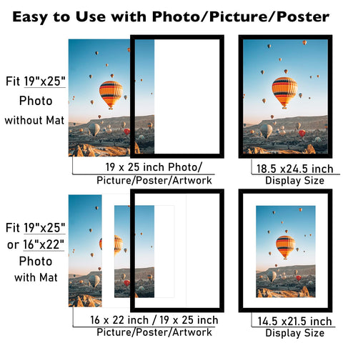 JCJMY frame with 16x22 mat elegantly displays memories for home or office