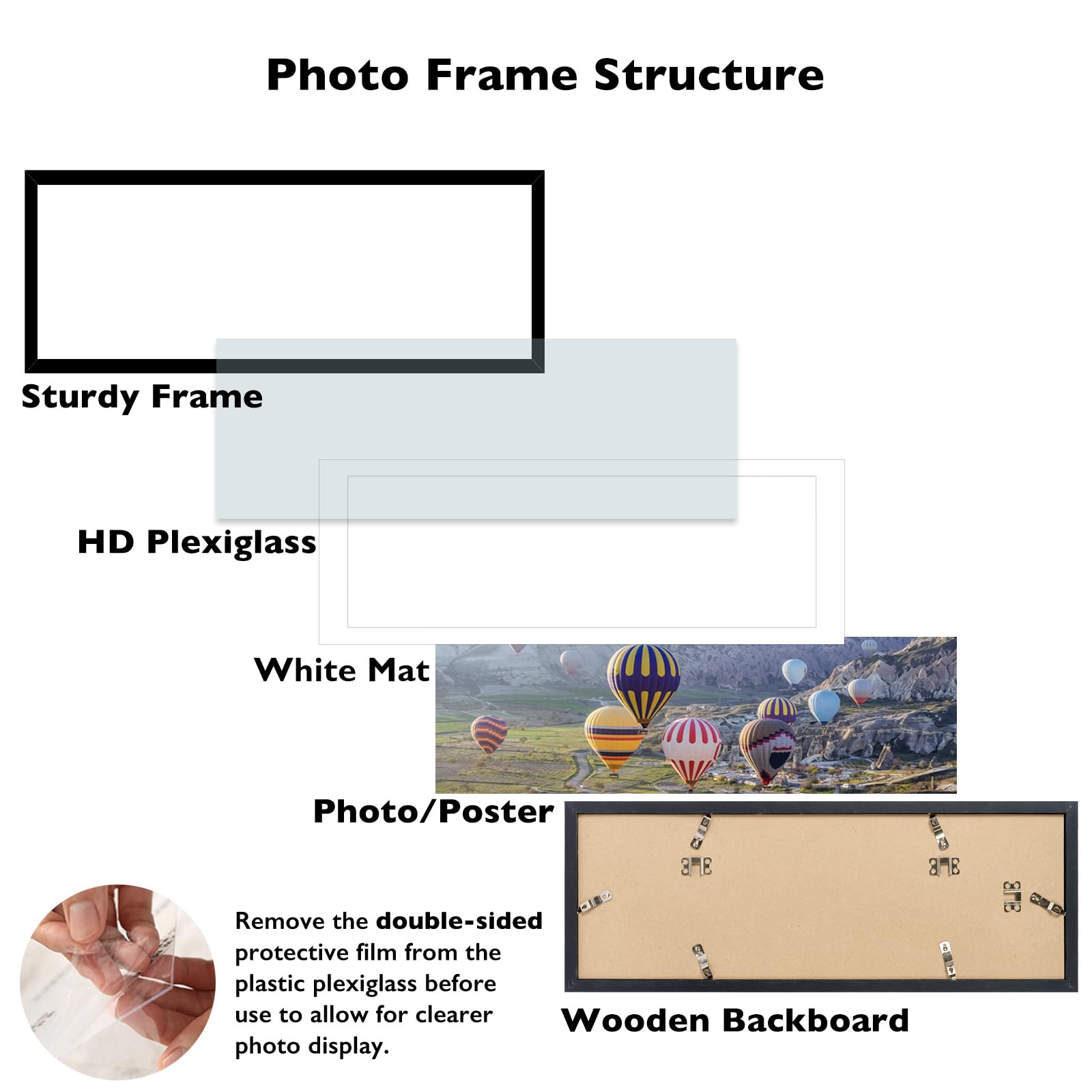 JCJMY frame back with rotating tab for quick photo changes.