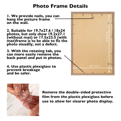 JCJMY frame back with hanging hooks for vertical or horizontal mounting.