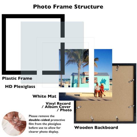 JCJMY black vinyl frame highlights album art safely