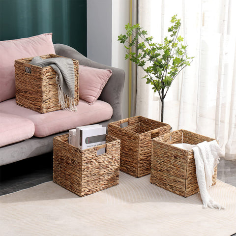 JCLD&YO9 stackable laundry organizer totes shown in a closet