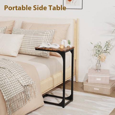JCMCDO Narrow C-Shaped End Table featuring durable MDF and metal frame