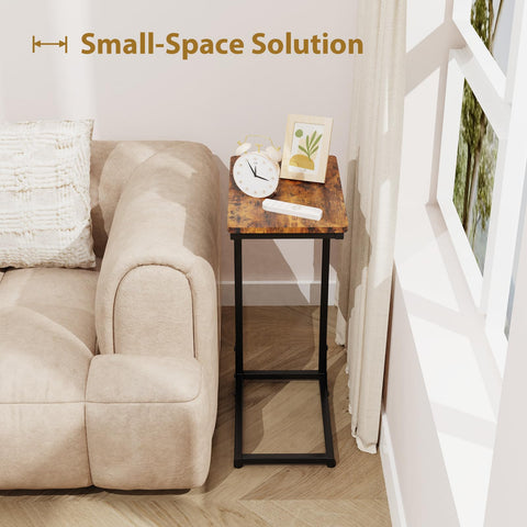JCMCDO Narrow C-Shaped End Table in living room as a portable surface