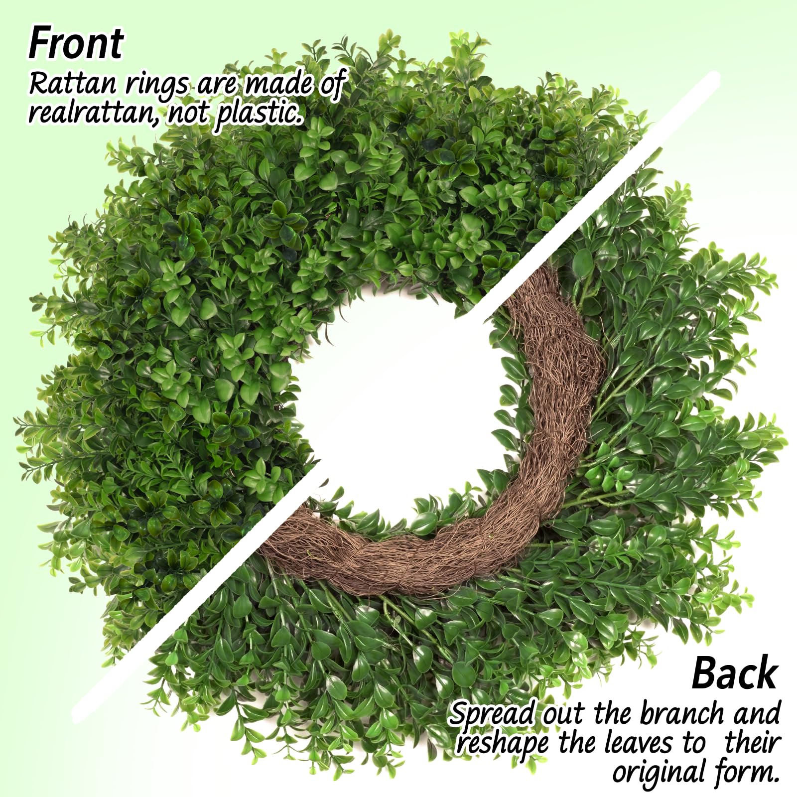 JDKPK boxwood wreath used as office decor for a fresh look