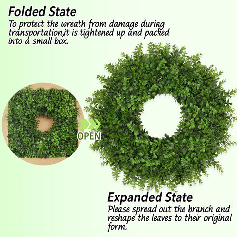 JDKPK 26 inch wreath on a porch for outdoor ambiance
