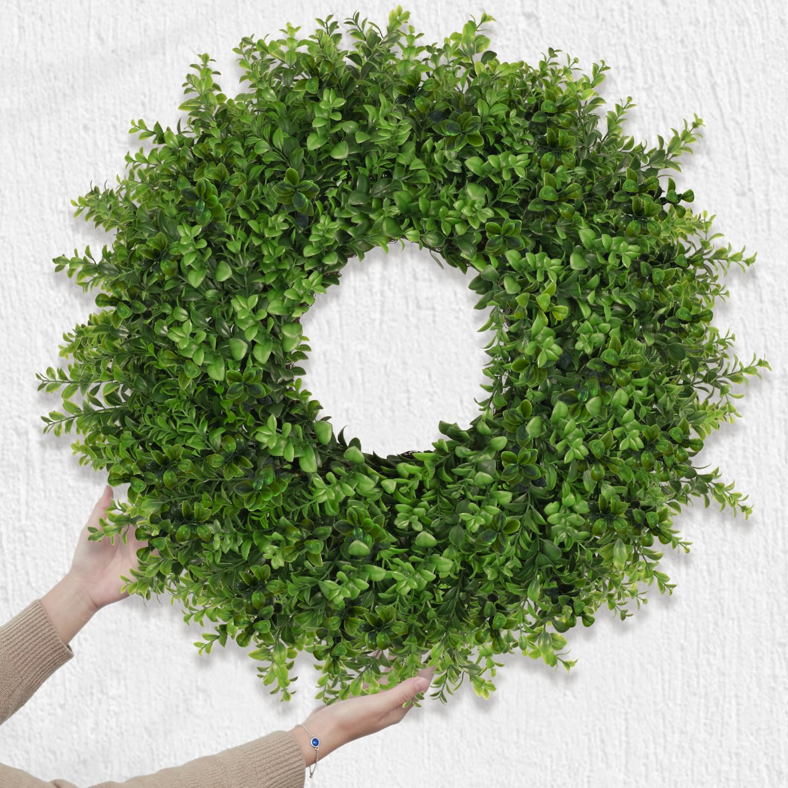 JDKPK boxwood wreath suitable for weddings and events with timeless charm