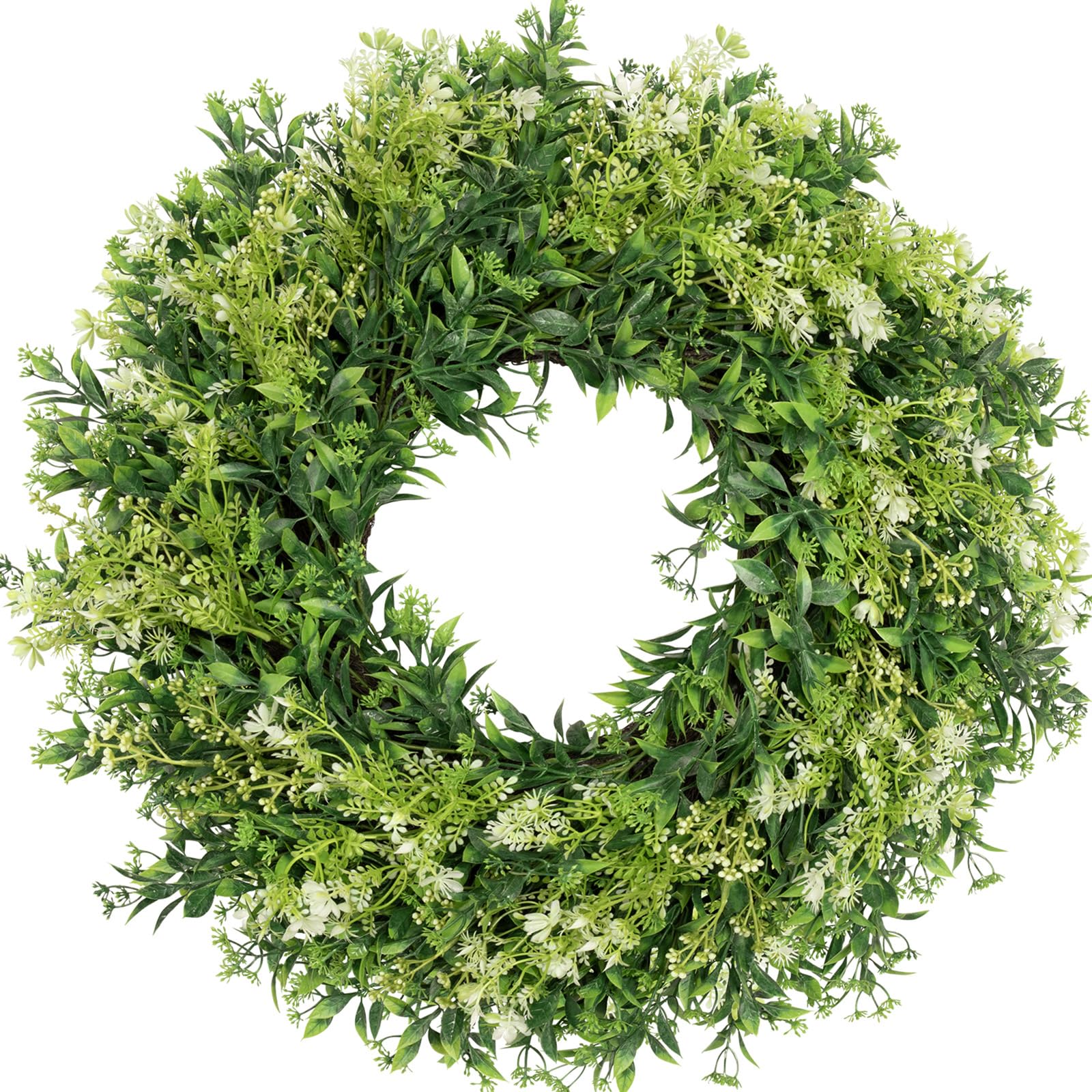 JDKPK eucalyptus wreath front door enhances curb appeal with lifelike greenery.
