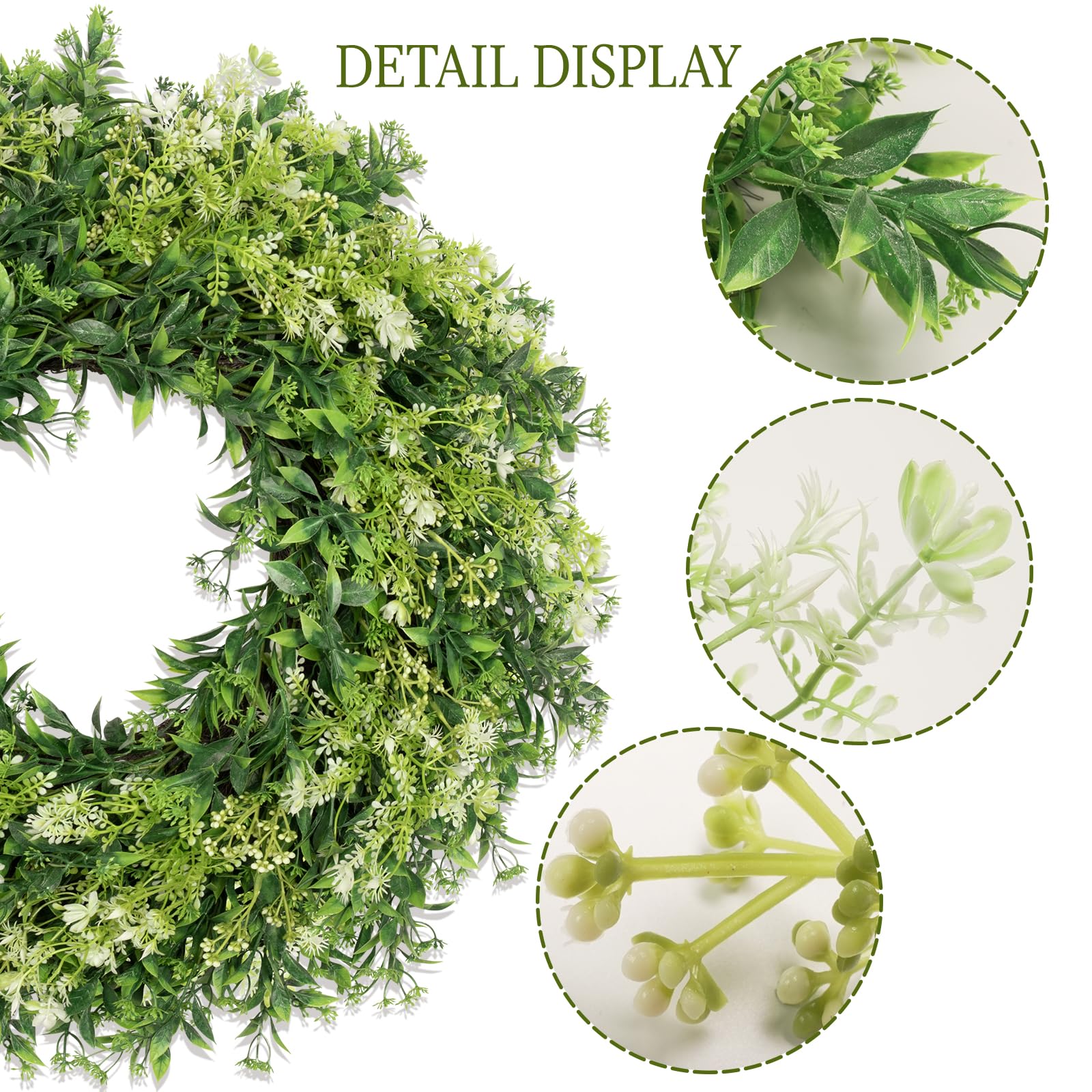 JDKPK grapevine wreath durable and waterproof for year-round use.
