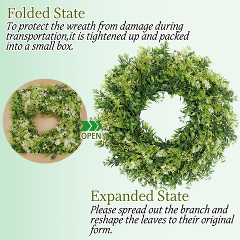 JDKPK large spring wreath ideal for living rooms and entryways.