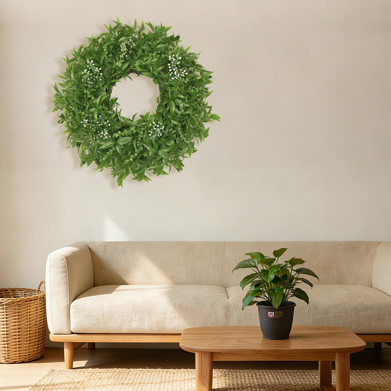 JDKPK weatherproof wreath designed for durable outdoor year-round use.