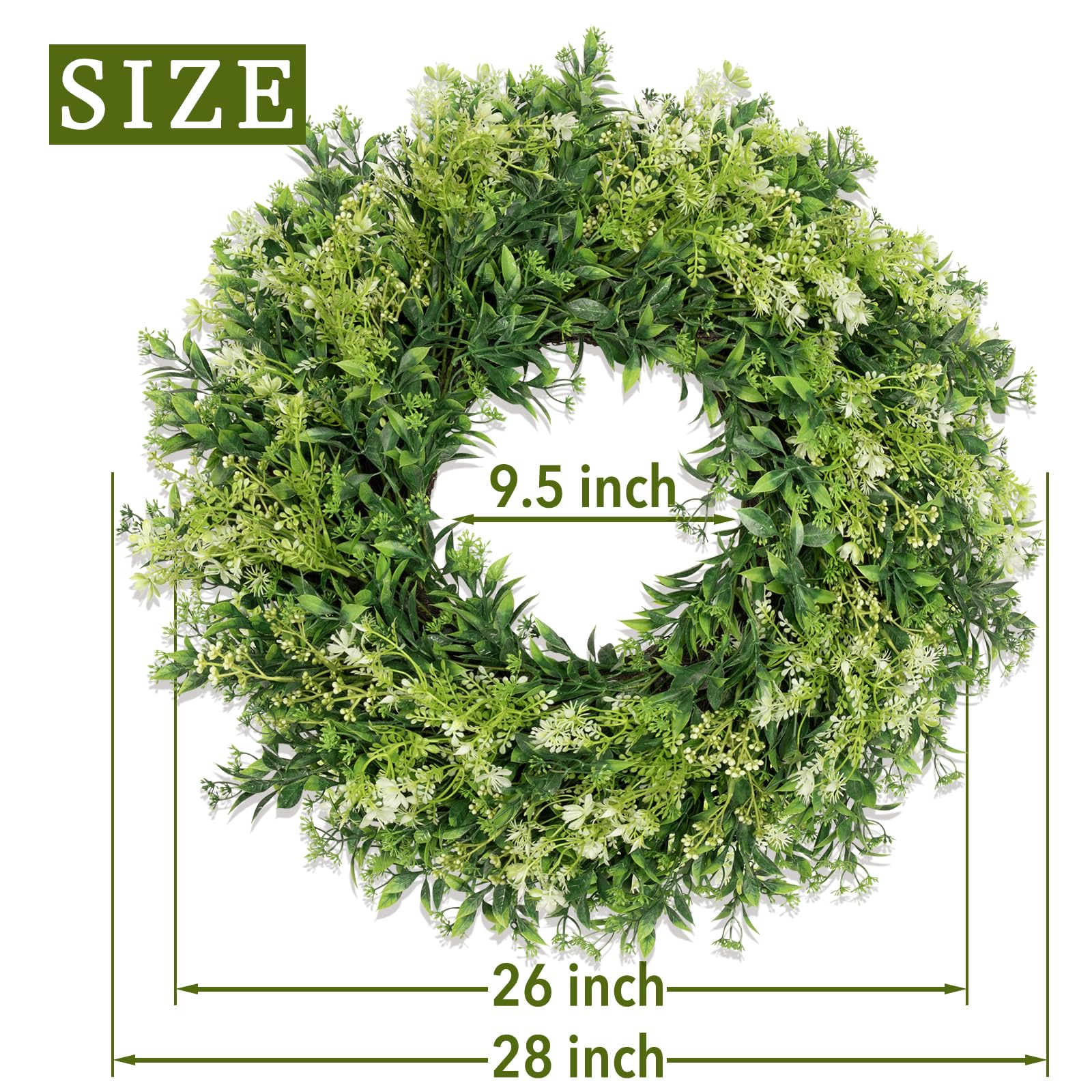 JDKPK wreath with lavender and baby’s breath adds color and texture.