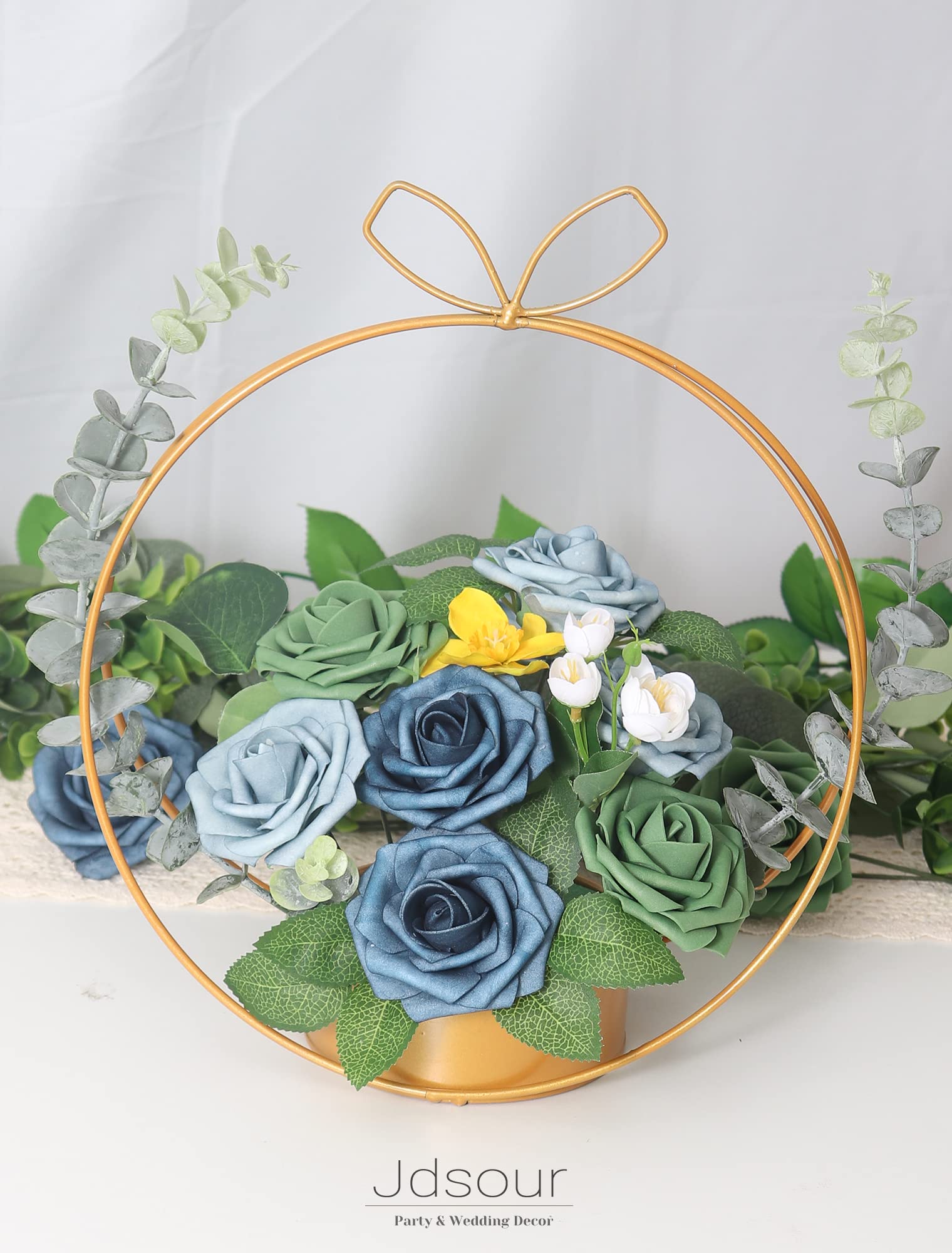 Jdsour dusty blue foam rose bouquet for bridal styling
