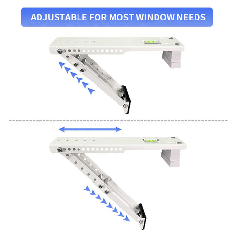 JEACENT AC bracket in use demonstrates stress transfer to the window frame for stability.