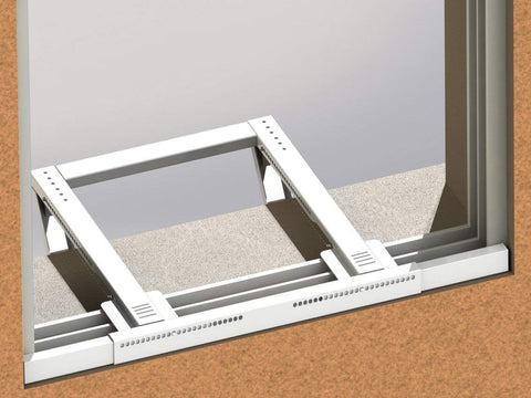 JEACENT bracket exterior view demonstrates no damage to outer wall during install.