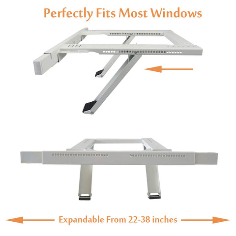 JEACENT bracket supports up to 200lbs on a window unit.