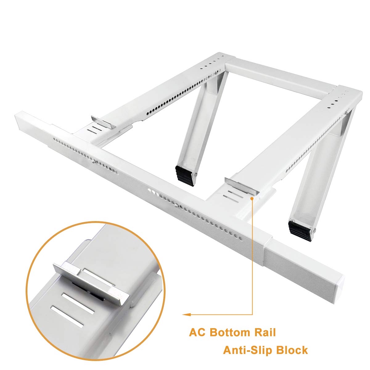 JEACENT rubberized feet provide stability on sills and frames.