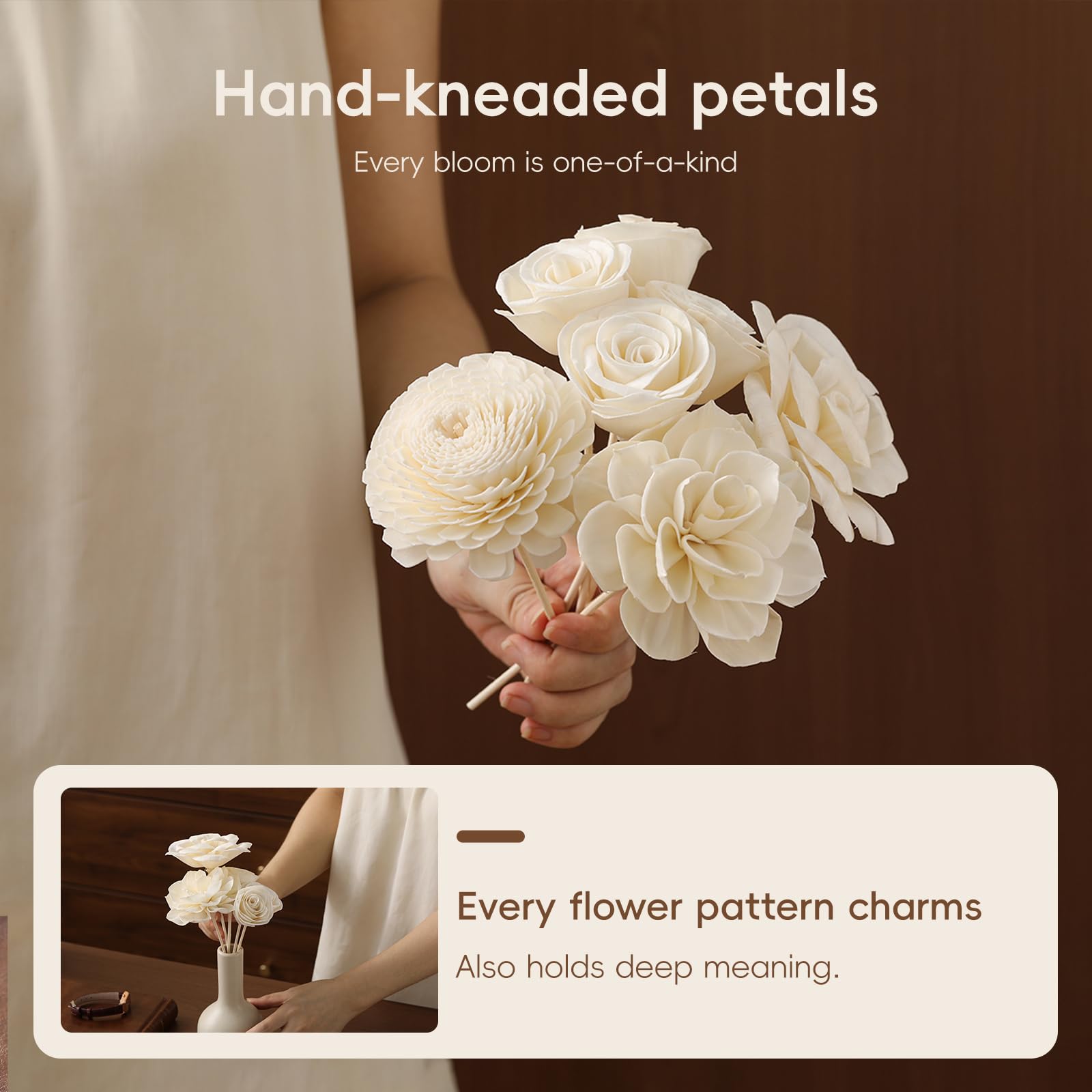Cotton rope strands add rustic charm and stable diffusion to the diffuser.
