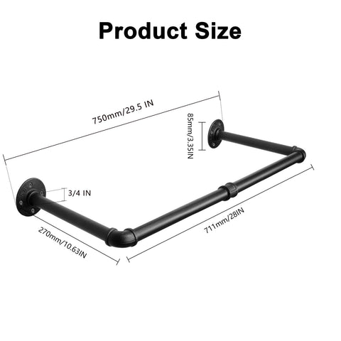 Jeasor wall-mounted garment rack installed in a bedroom for easy access.