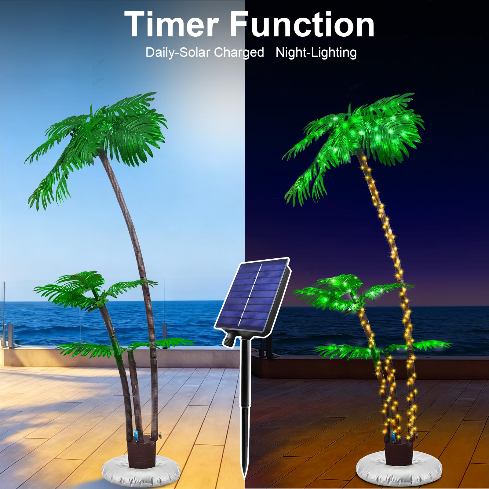 JEAYYDSI 6ft palm lights offer 8 dynamic modes for customizable ambiance.