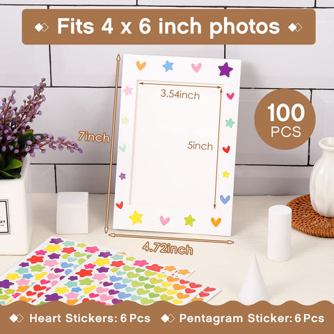 Jecery 100-piece kid art frames set with DIY stickers