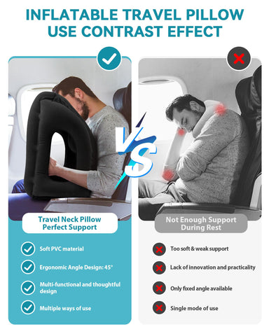 JefDiee travel pillow hollow side openings for arm support