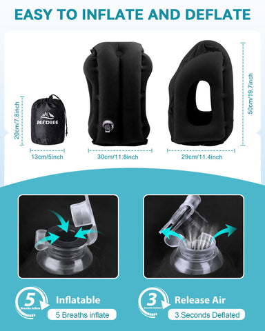 JefDiee travel pillow enables media like music or videos during travel