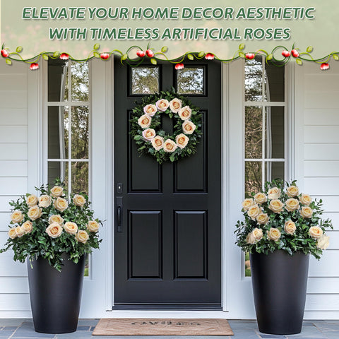 Jefuzh long-stem silk roses for versatile DIY arrangements