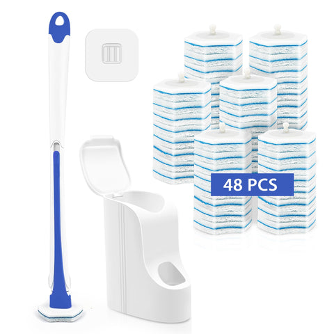 JEHONN wall-mounted toilet brush system for quick bathroom cleaning.