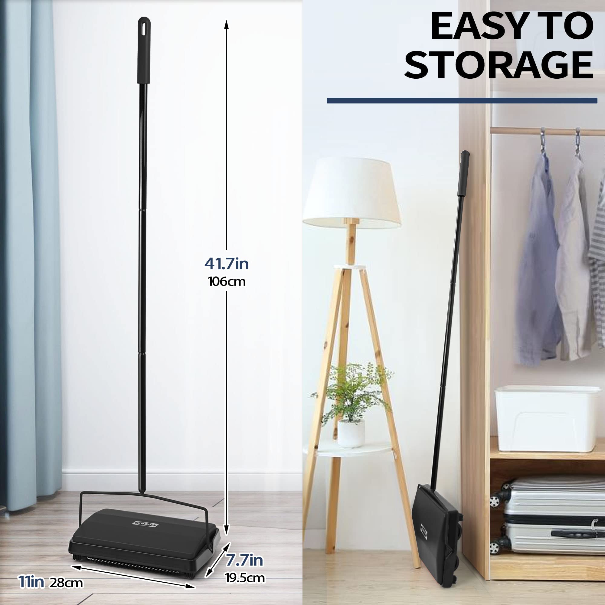 JEHONN sweeper ideal for rug and carpet cleaning in a living room