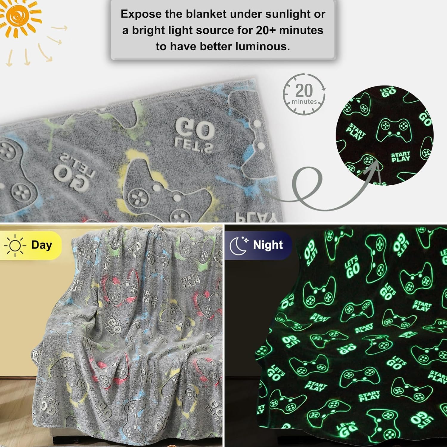 Jekeno Glow blanket showcasing ambient glow for cozy movie nights.