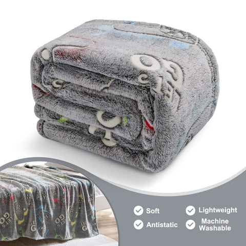Jekeno glow-in-the-dark gaming blanket machine washable for durable everyday use.