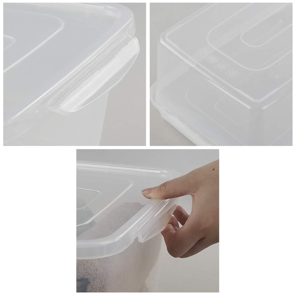 Jekiyo close-up showing a secure latch lid on a clear bin.