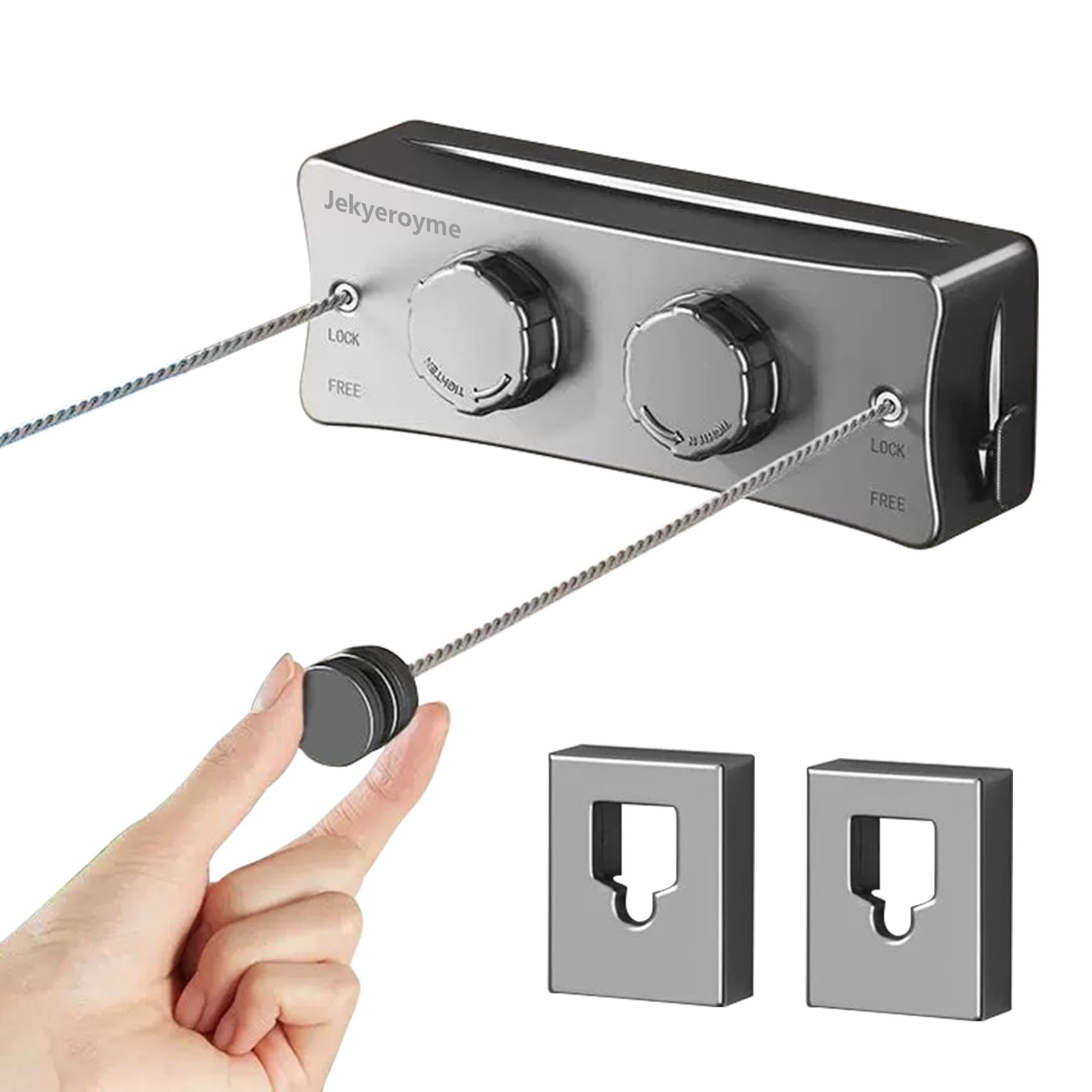 Jekyeroyme retractable clothesline extends to 16.7 ft for ample laundry space.