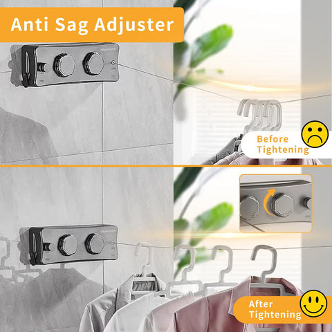 Jekyeroyme built-in tightener secures the line and prevents sagging.
