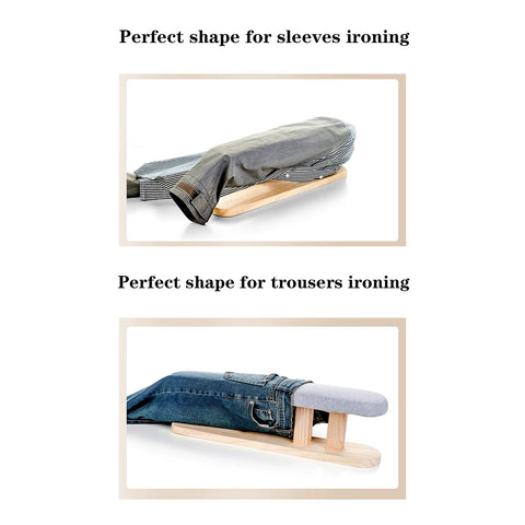 JELIMATE double-side ironing board closeup, two usable surfaces for fabrics.