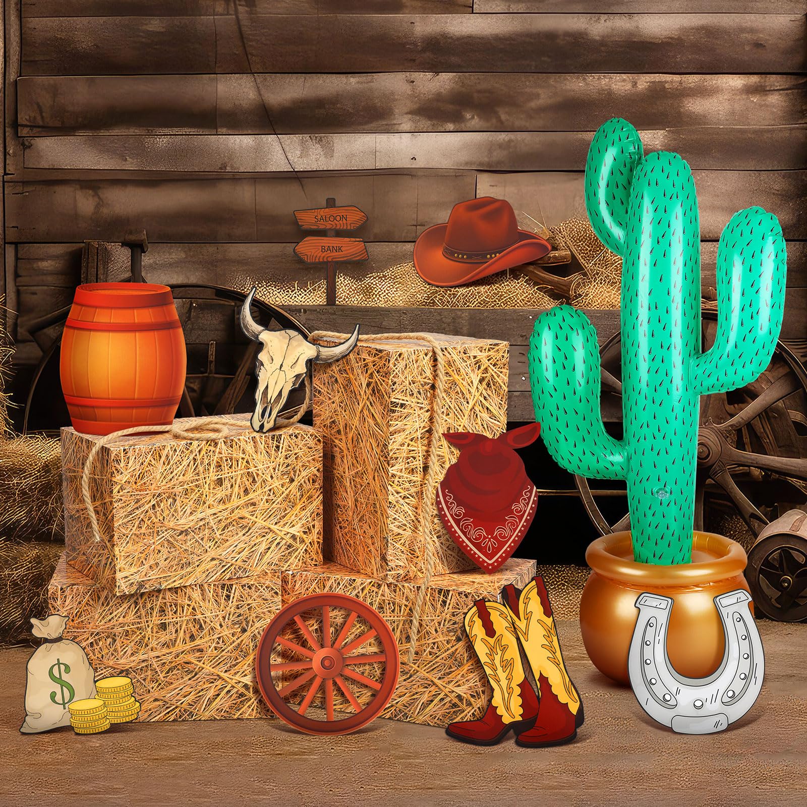 JellyArch cowboy boots card details enhance rustic party vibes
