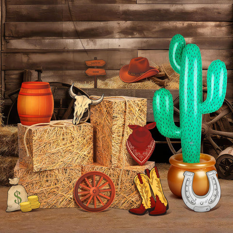 JellyArch cowboy boots card details enhance rustic party vibes