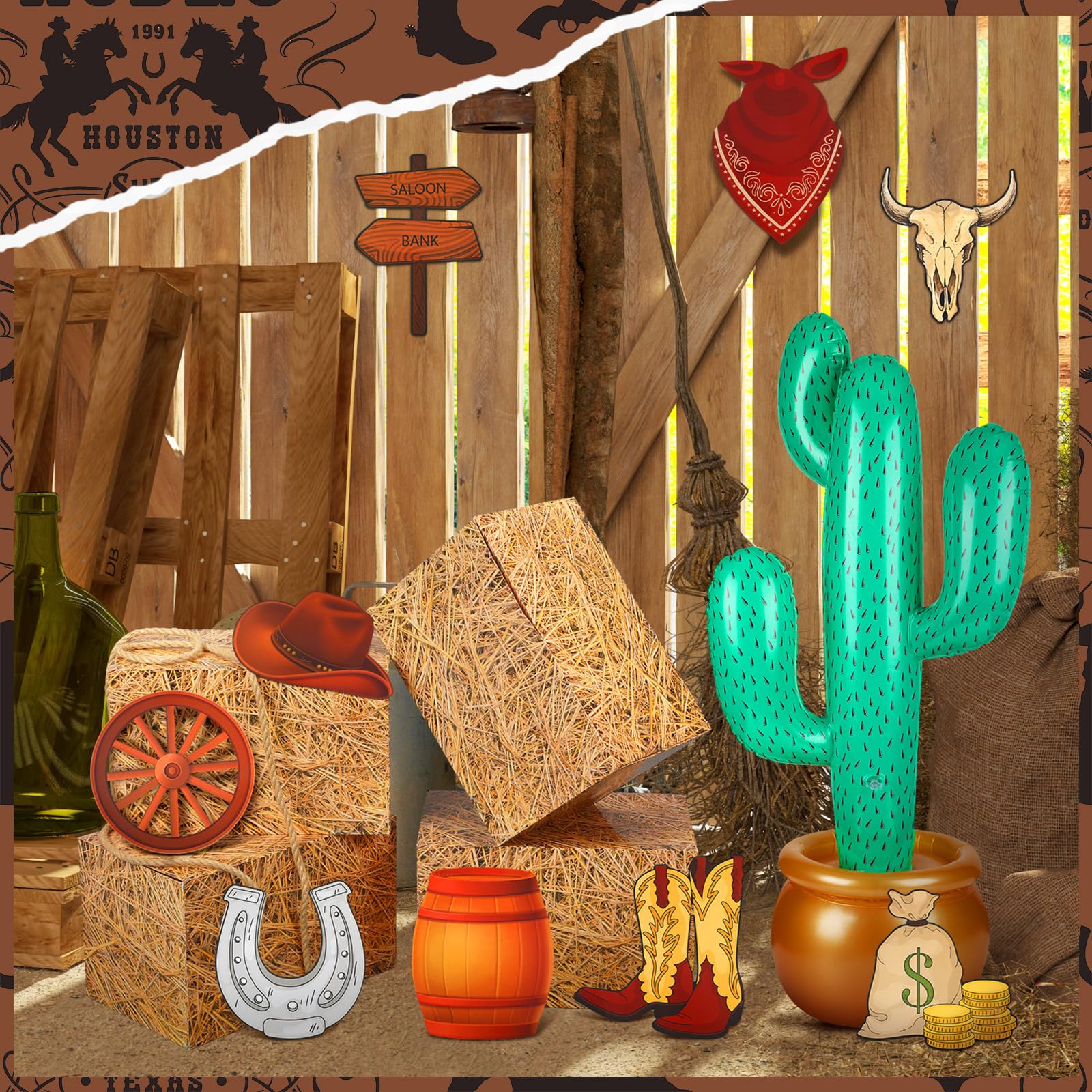 JellyArch horseshoe card accents symbolize luck at rodeo-themed events