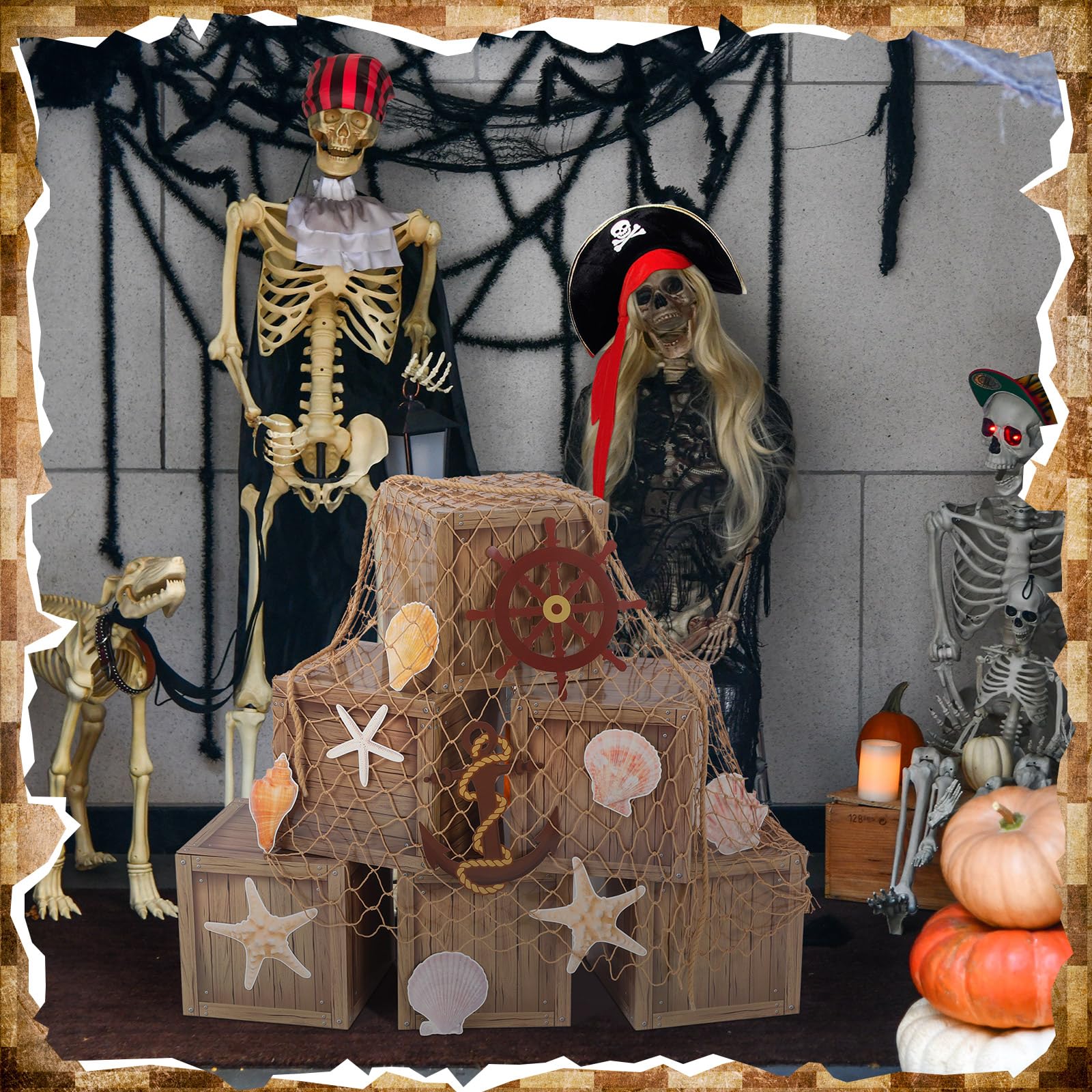 JellyArch pirate decor hemp rope—reusable accents for hanging nets and crates.